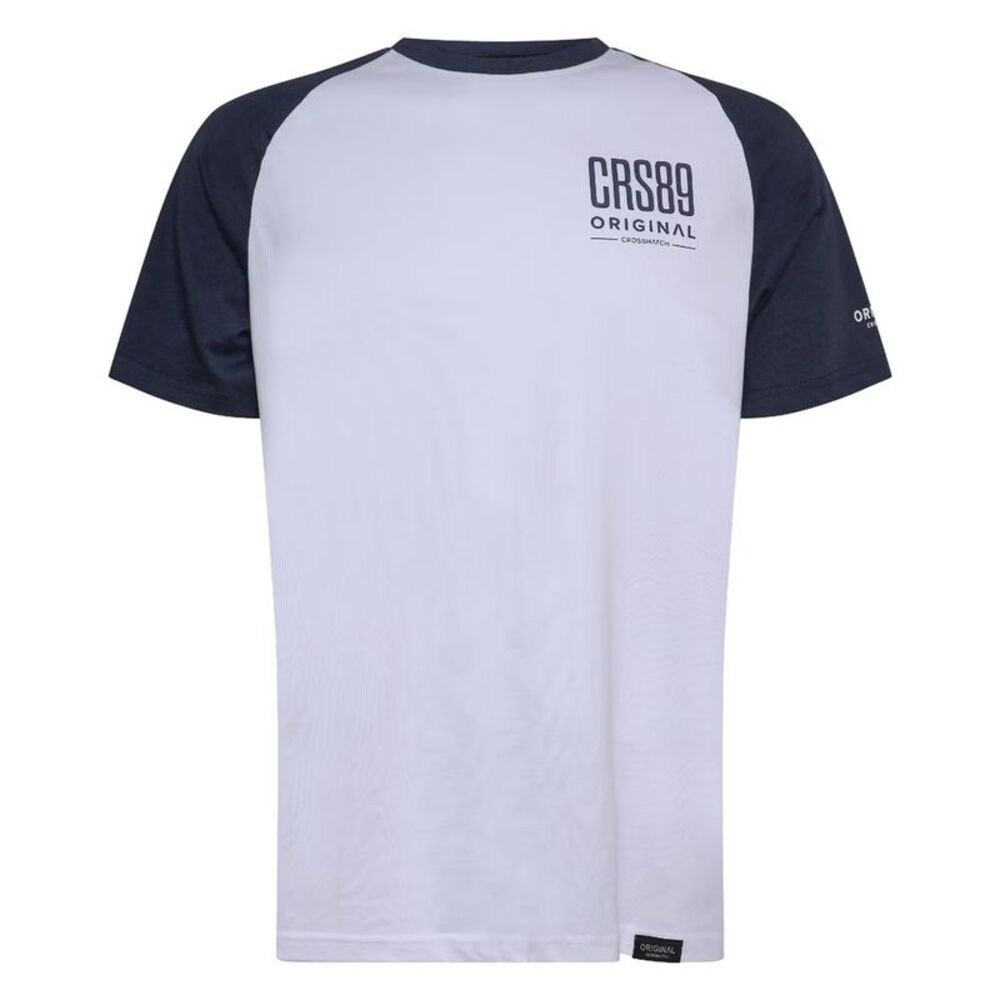 Crosshatch Mens Bretsby Logo Cotton T-Shirt / Navy